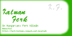 kalman ferk business card